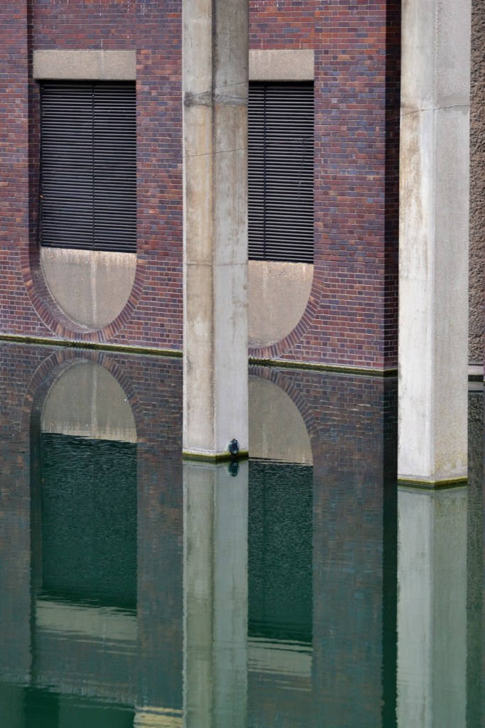Another Barbican Estate water feature with reflections
